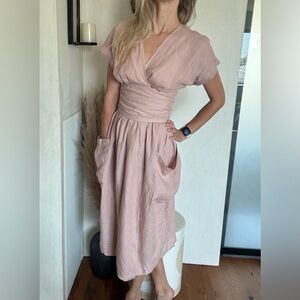 Seaside Tones Linen Dress